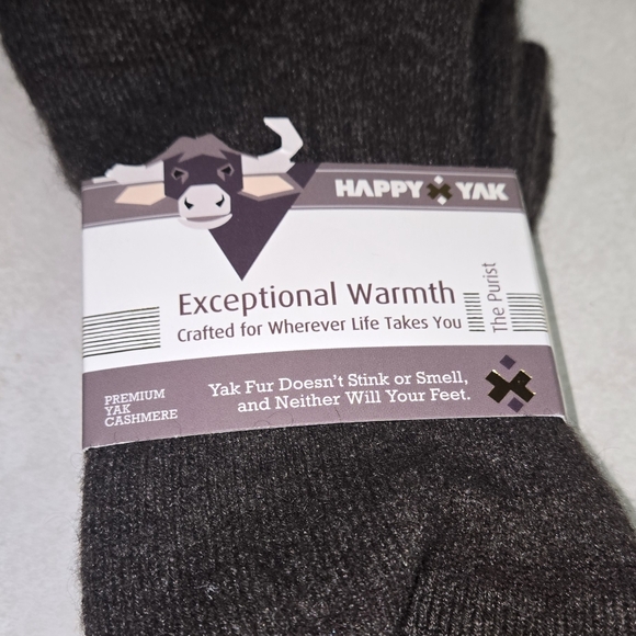 Happy Yak Cashmere Yak Brown Socks Size Large - Picture 10 of 14